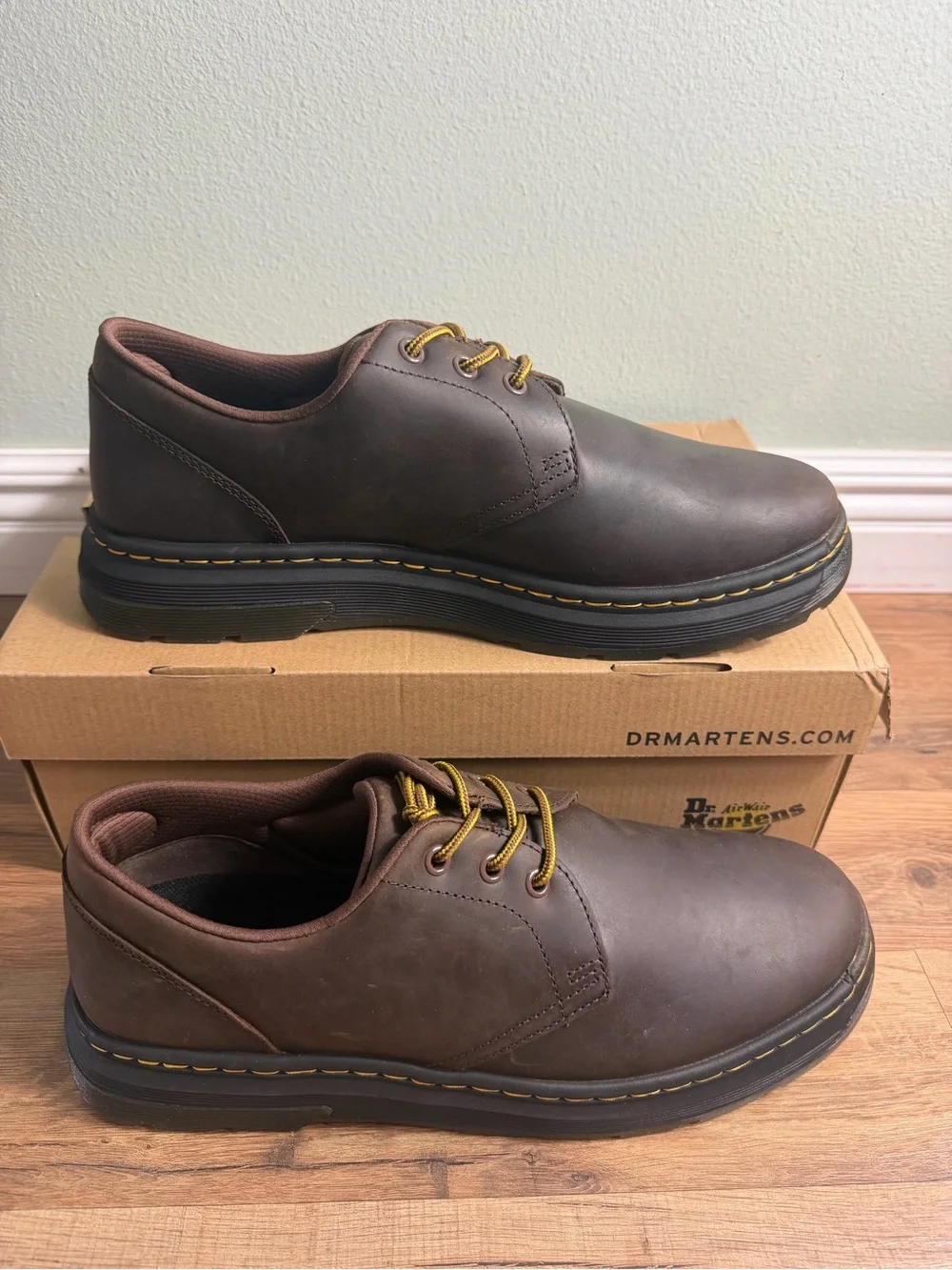 ❗️NWT❗️Dr. Martens Crewson Lo Dark Brown Leather Shoes Unisex Size 12